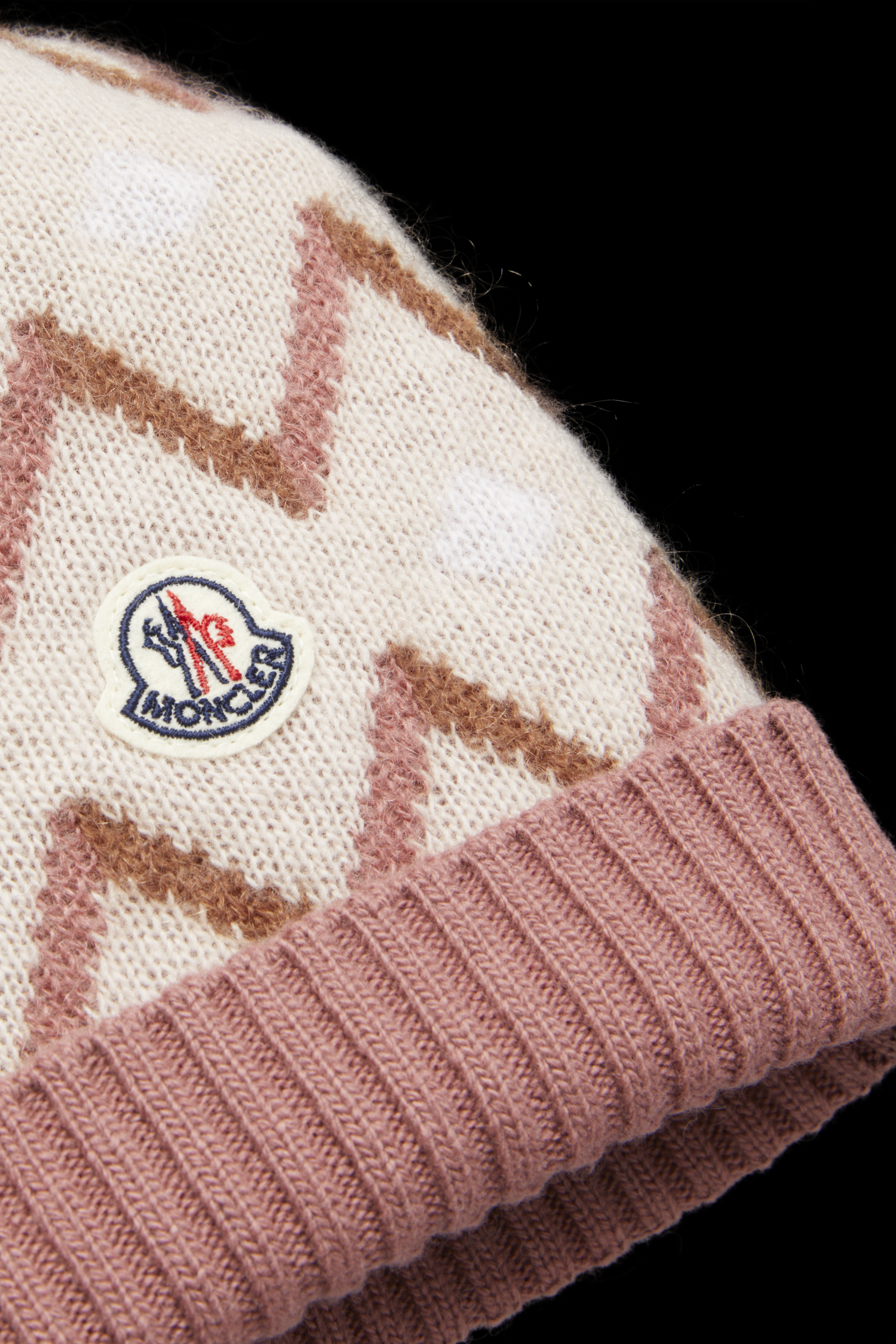 儿童羊毛提花帽子浅蜜桃粉色 配饰和鞋履 男童服装 Moncler 盟可睐