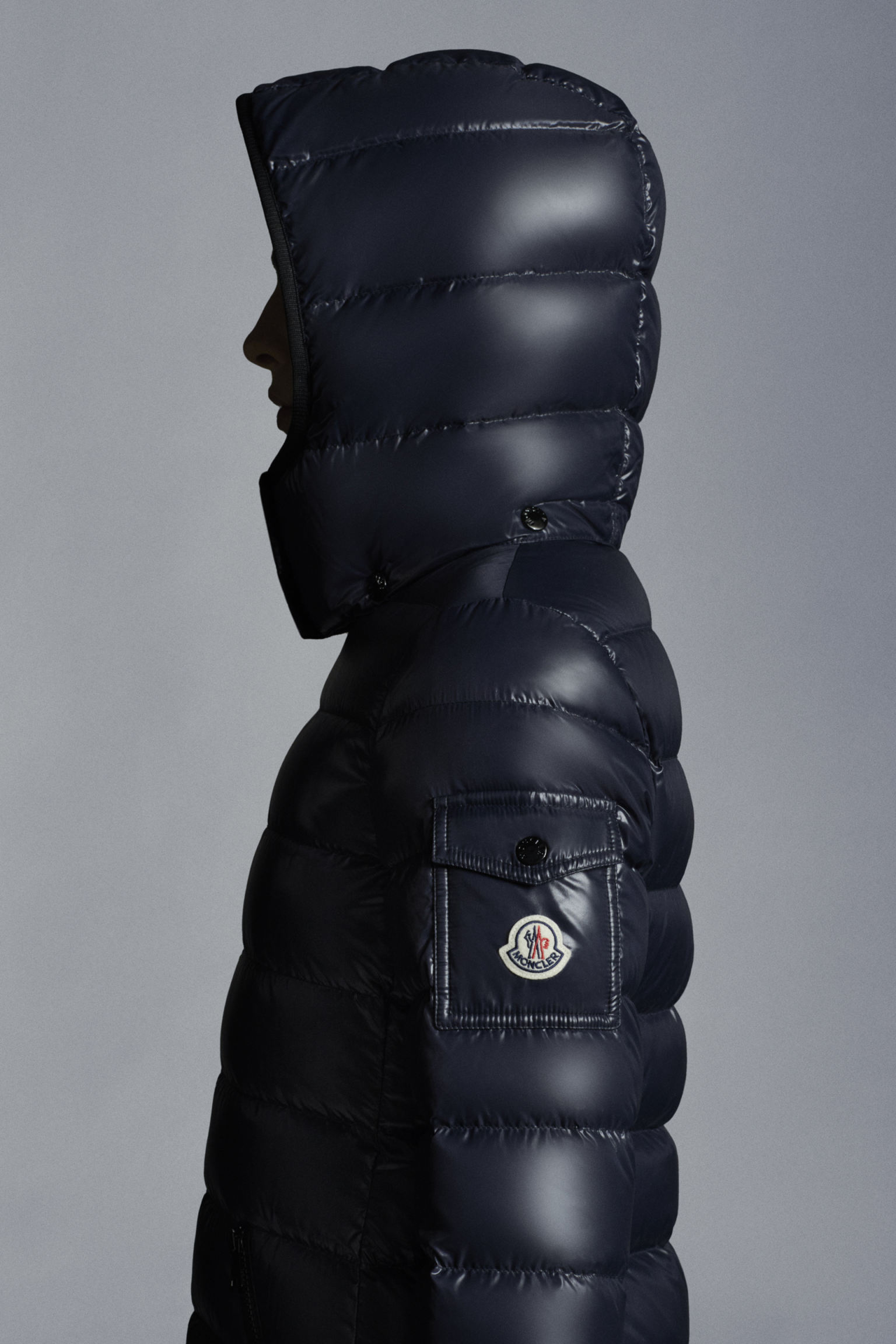 moka 长款羽绒夹克 午夜蓝 – 长款羽绒服 – 女装 | moncler 盟可睐