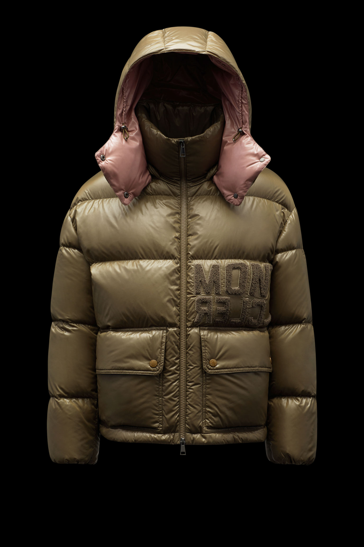 abbaye短款女士羽绒服夹克 灰棕色 – 短款羽绒服 – 女装 | moncler