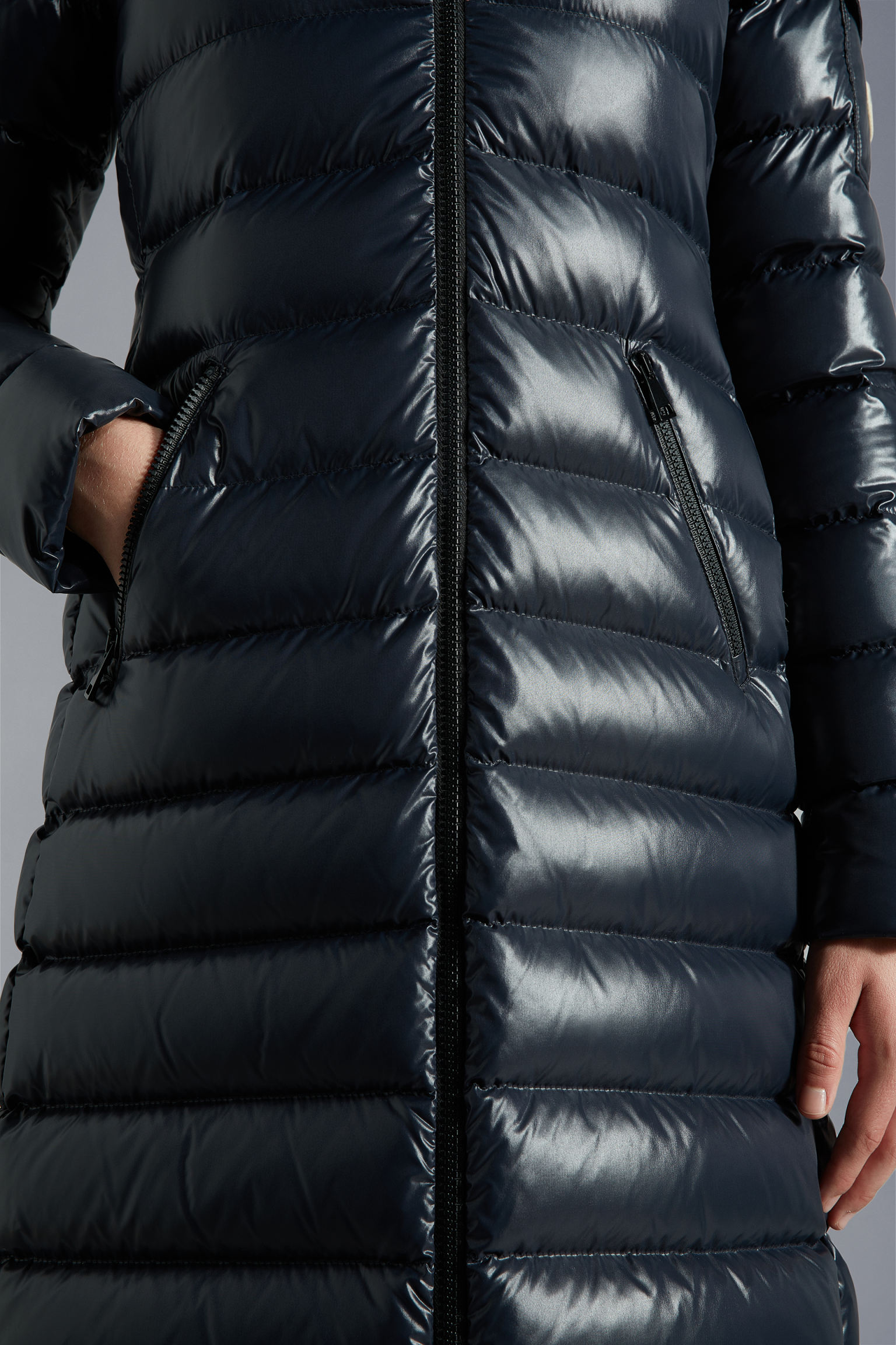 moka长款女士羽绒服夹克外套 午夜蓝 – 长款羽绒服 – 女装