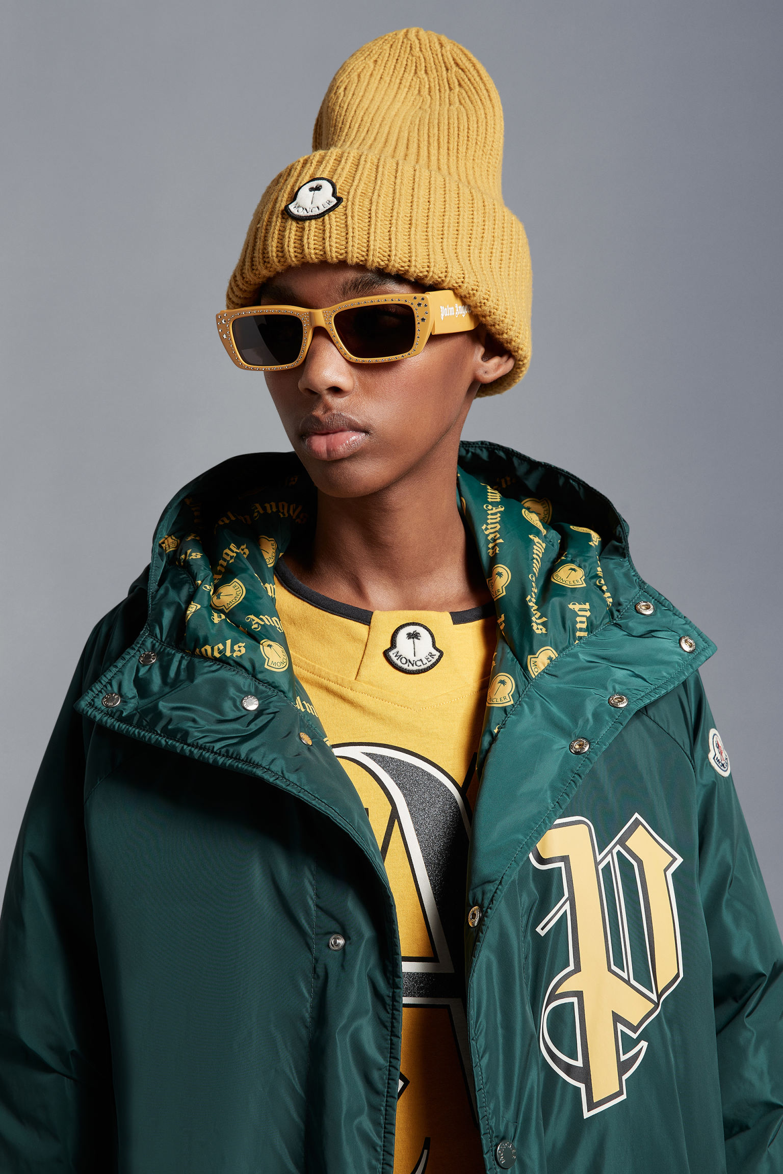 男女款羊毛便帽 黄色 – 8 moncler palm angels – genius | moncler