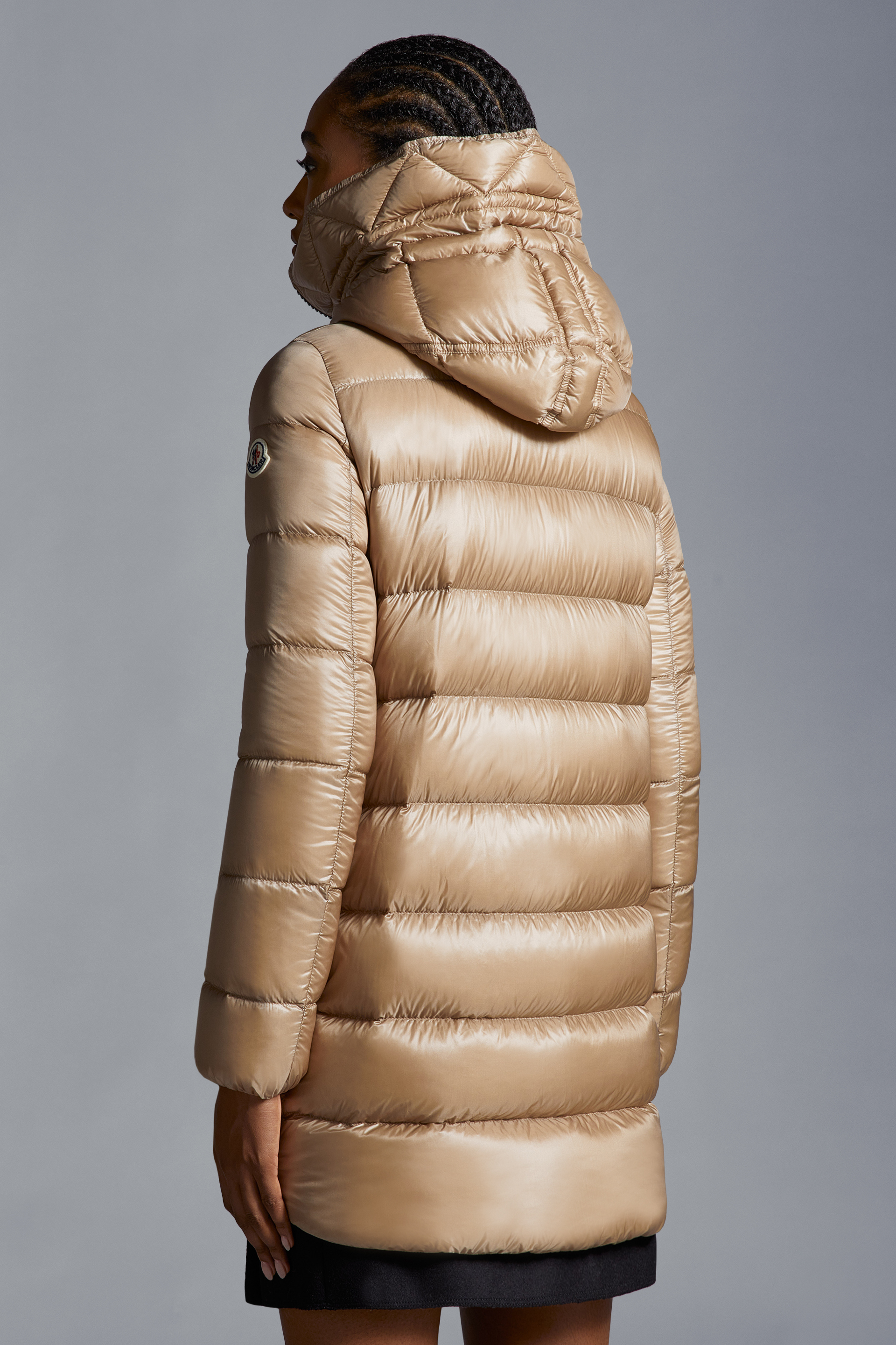 Hermine 长款羽绒夹克黑色– 长款羽绒服– 女装| Moncler 盟可睐