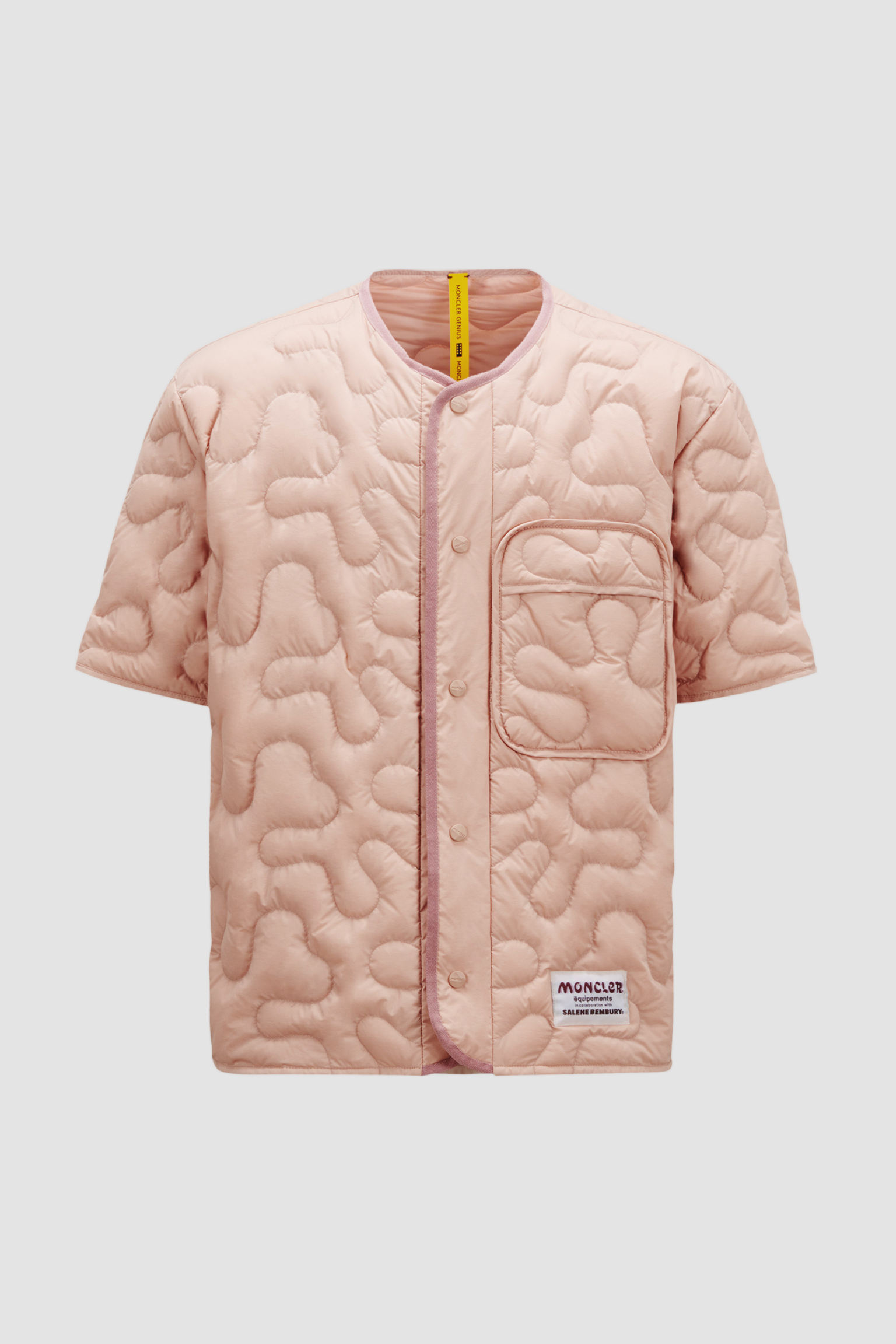 男女款羽绒加衬短袖衬衫 粉彩红 – 女装 – 女装 | moncler 盟可睐