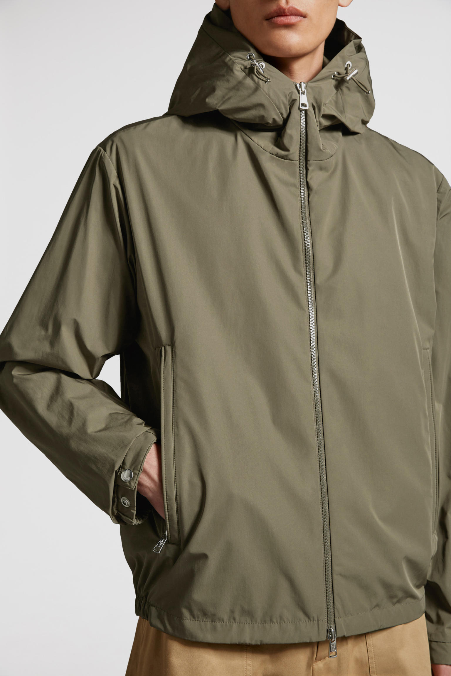 traversier男士双兜帽夹克外套 橄榄绿 – 薄款外套和风衣 – 男装