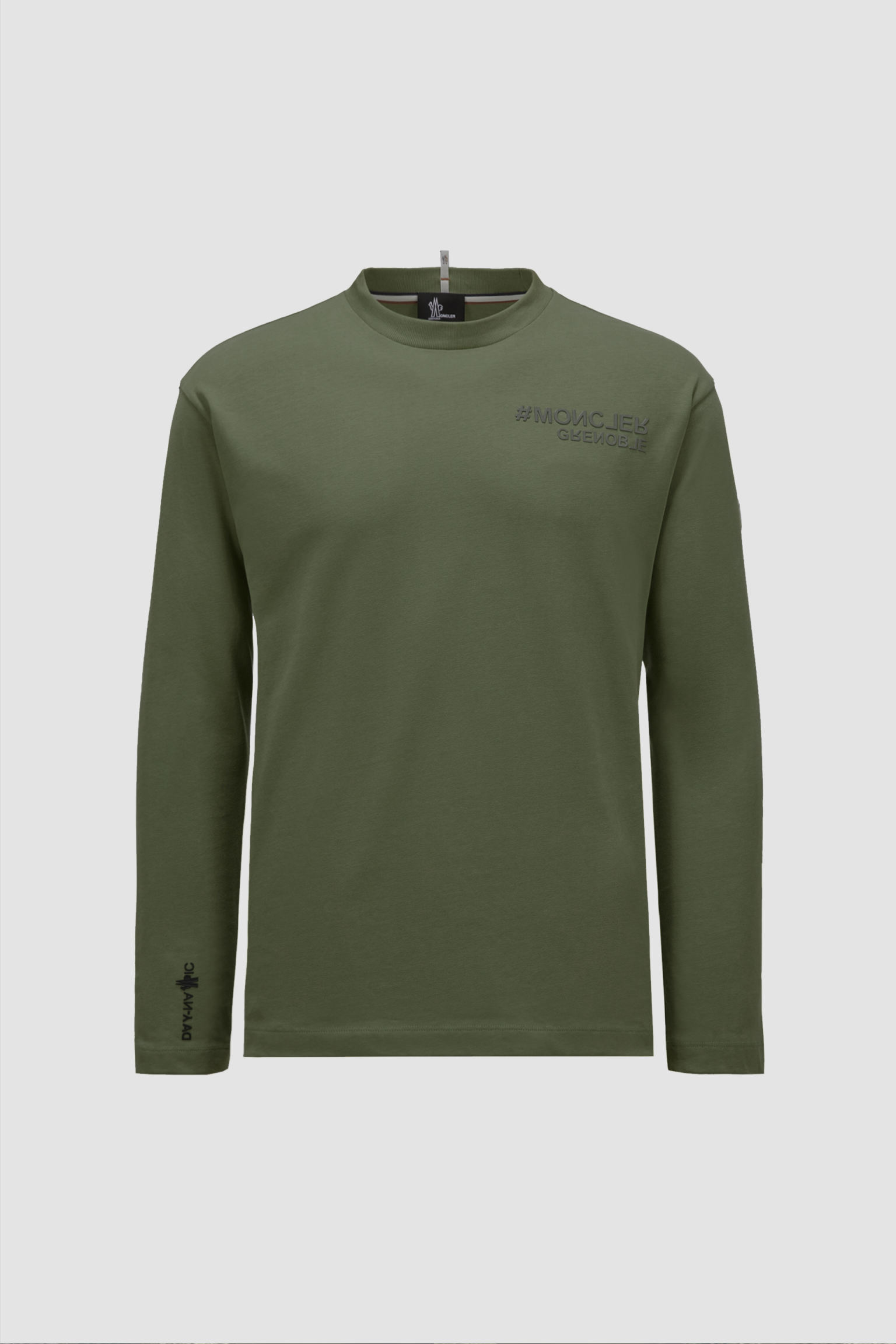 男士标识棉质圆领长袖t恤 绿色 – polo衫和t恤 – 男装 | moncler