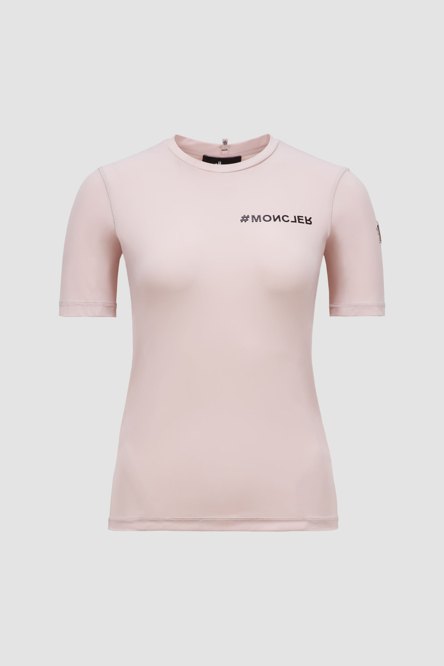 女士标识圆领短袖运动t恤 浅粉色 – 上衣和t恤 – 女装 | moncler