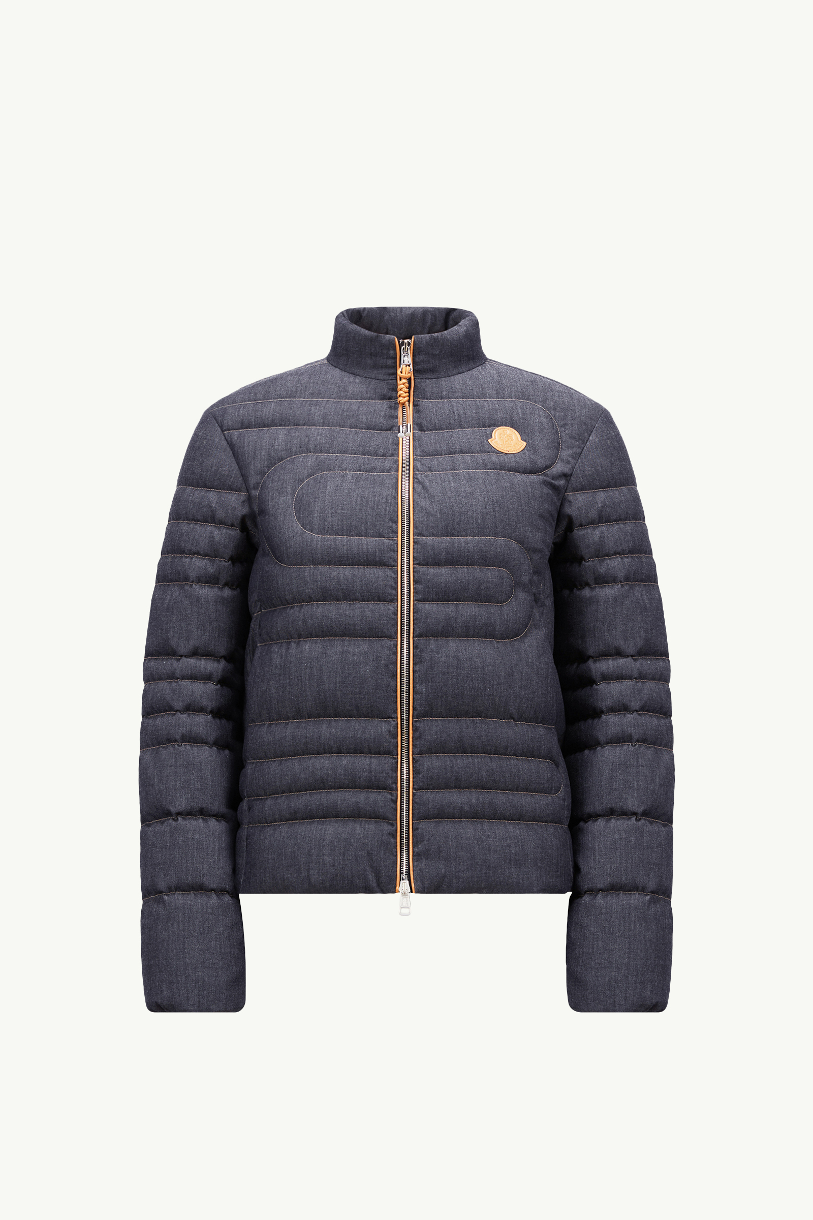 限定生産【MONCLER】ヘビ年！Xiaoqing デニムダウン Xiaoqing女士蛇形绗缝牛仔布短款羽绒夹克外套丹宁蓝– – 蛇年